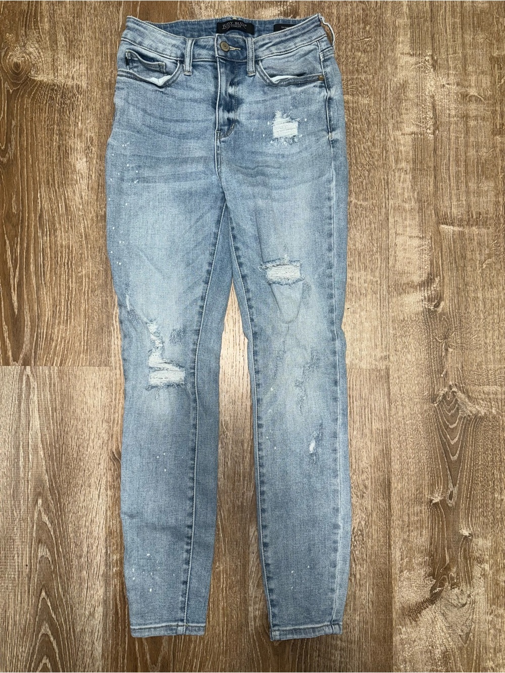 Judy Blue Light Wash Distressed Skinny Jeans
